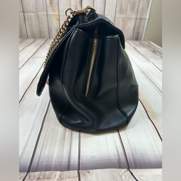 Parisian Chic Bebe Black and Gold Quilted Shoulder Bag. - Picture 5 of 14